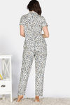 Zivame Snuggle Safari Knit Poly Pyjama Set - Antique White — thumbnail 3